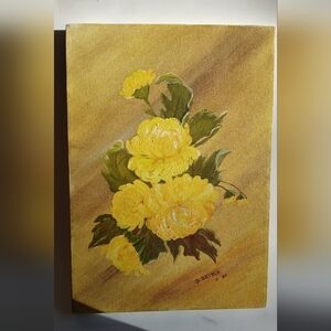 Vintage Yellow Floral Canvas Art